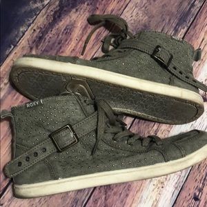 Roxy Olive Green Buckle High Tops